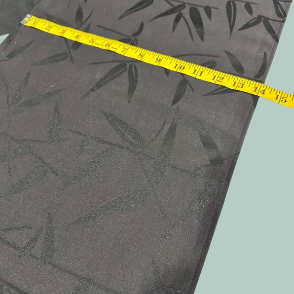 Two Tone Black Bamboo Leaf Patterned Table Runner Asian Flair 14" x 72" Elegant - Picture 8 of 8